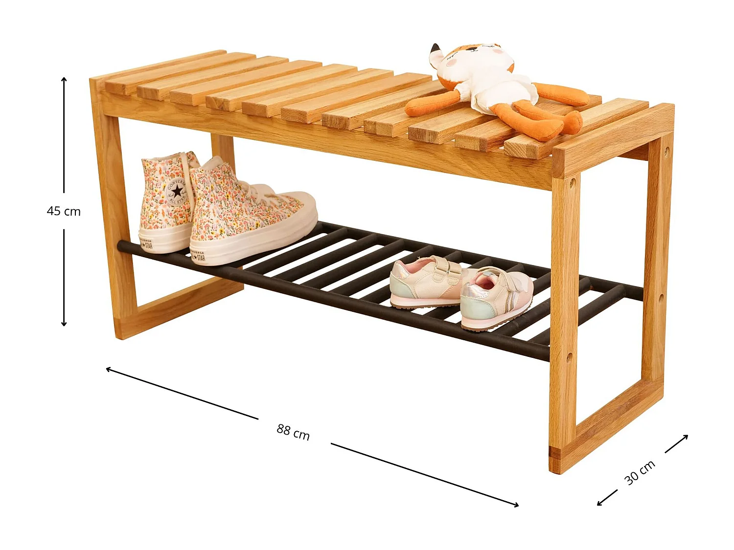 Meuble à chaussures avec banc en bois massif - MC17011