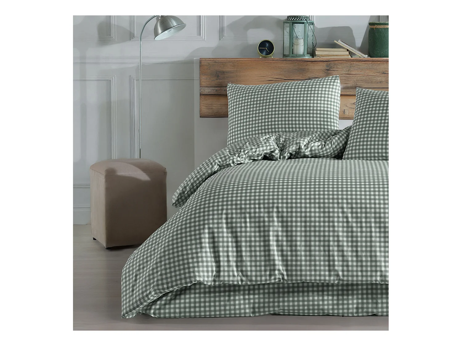 Parure de lit Vichy 260x240 Vert