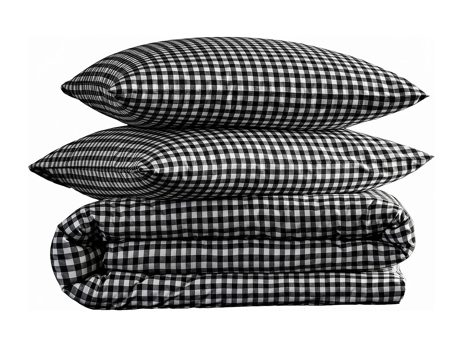 Parure de lit Vichy 200x200 Noir