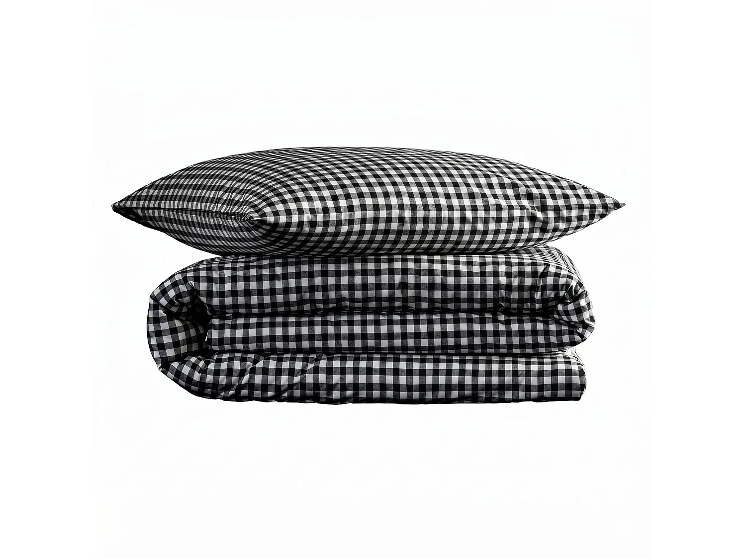 Parure de lit Vichy 140x200 Noir