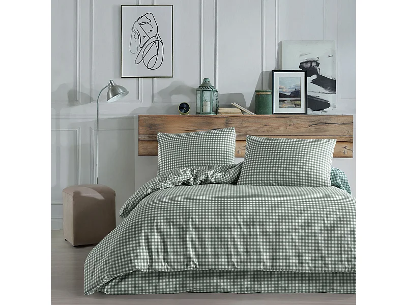 Parure de lit Vichy 240x220 Vert