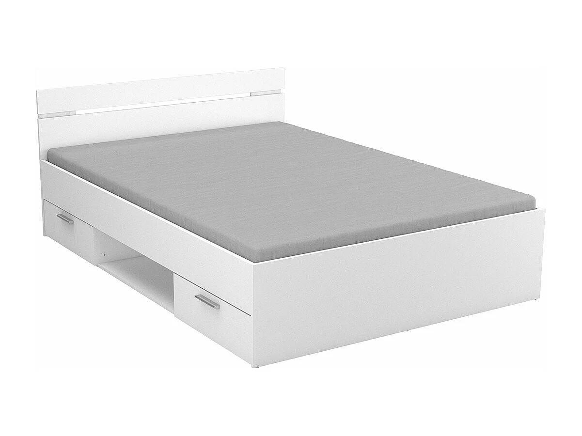 Lit 140X200 cm 2 tiroirs et 1 niche L204,3 cm - MICHIGAN