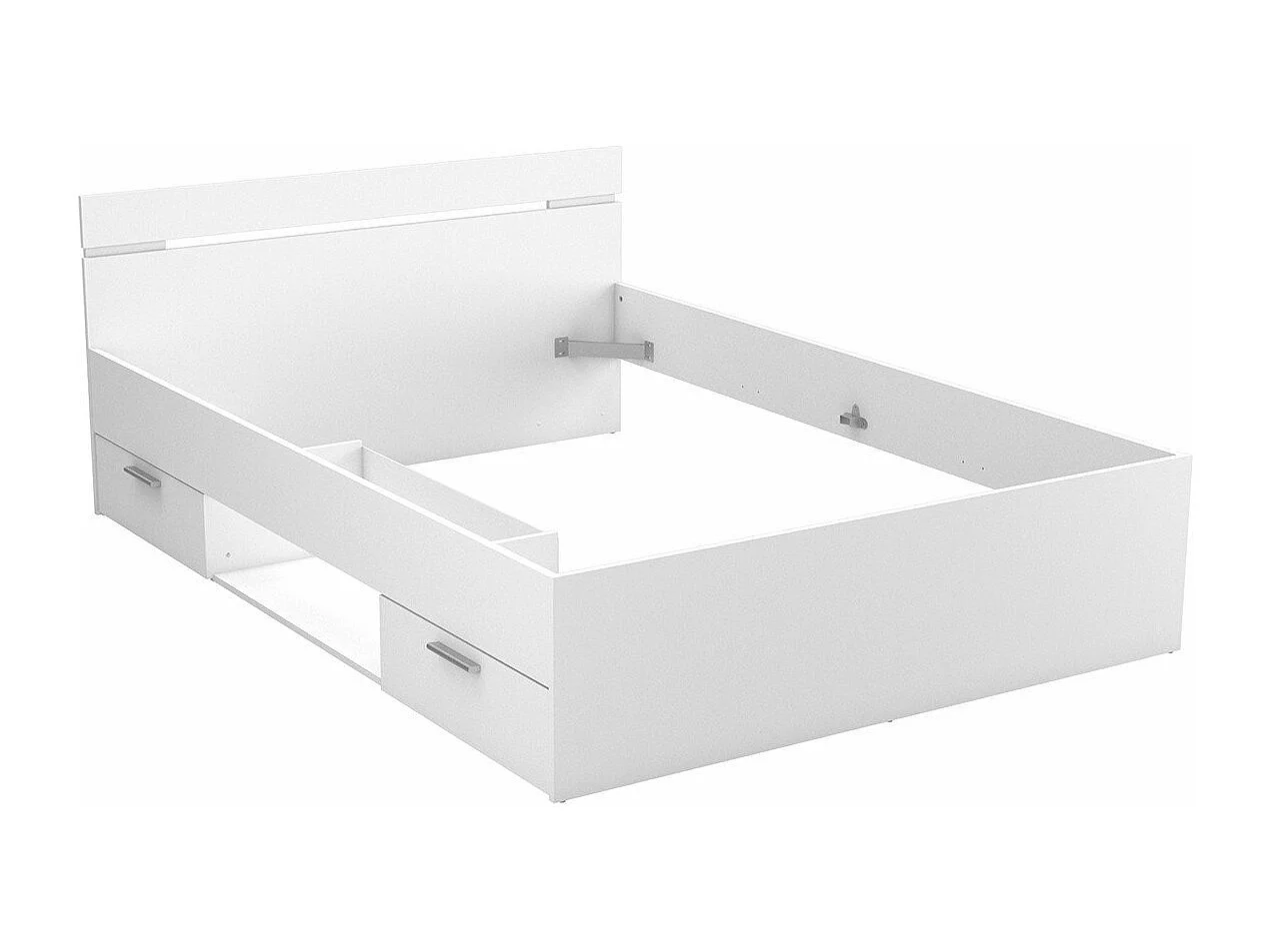 Lit 140X200 cm 2 tiroirs et 1 niche L204,3 cm - MICHIGAN