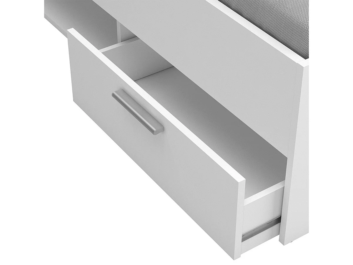 Lit 140X200 cm 2 tiroirs et 1 niche L204,3 cm - MICHIGAN