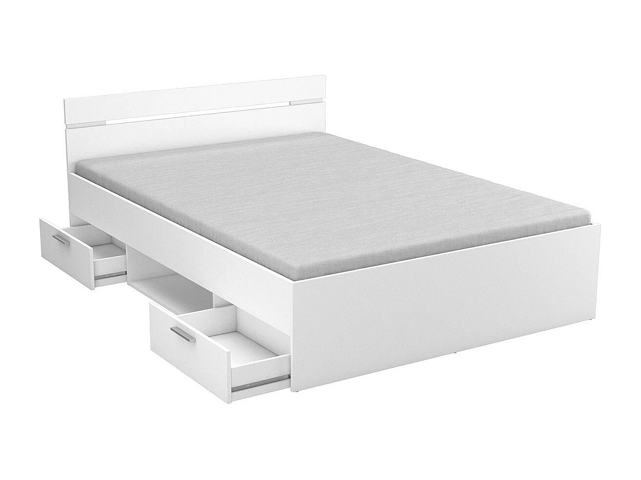 Lit 140X200 cm 2 tiroirs et 1 niche L204,3 cm - MICHIGAN