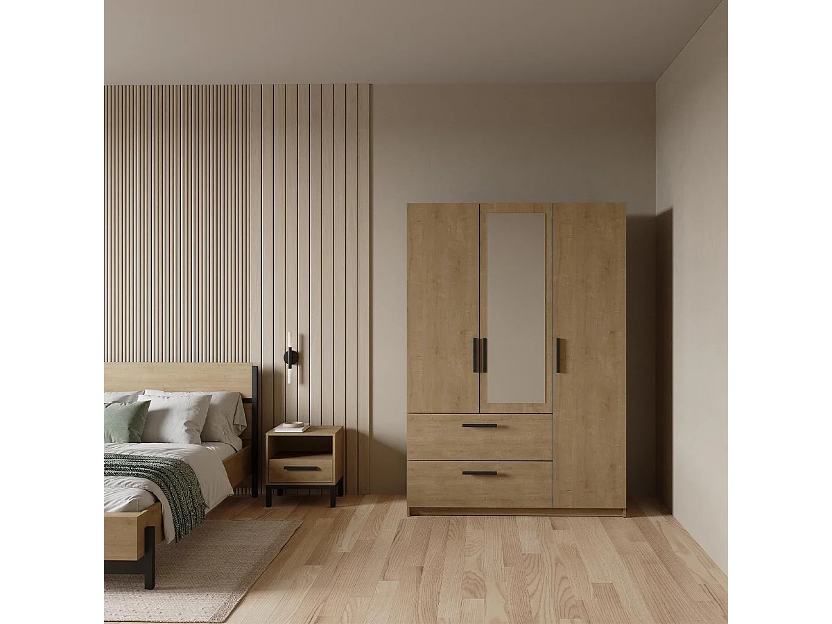 Armadio a 3 ante - CRAFT - Rovere - 133,5 x 51,4 x 191,5 cm - DEMEYERE