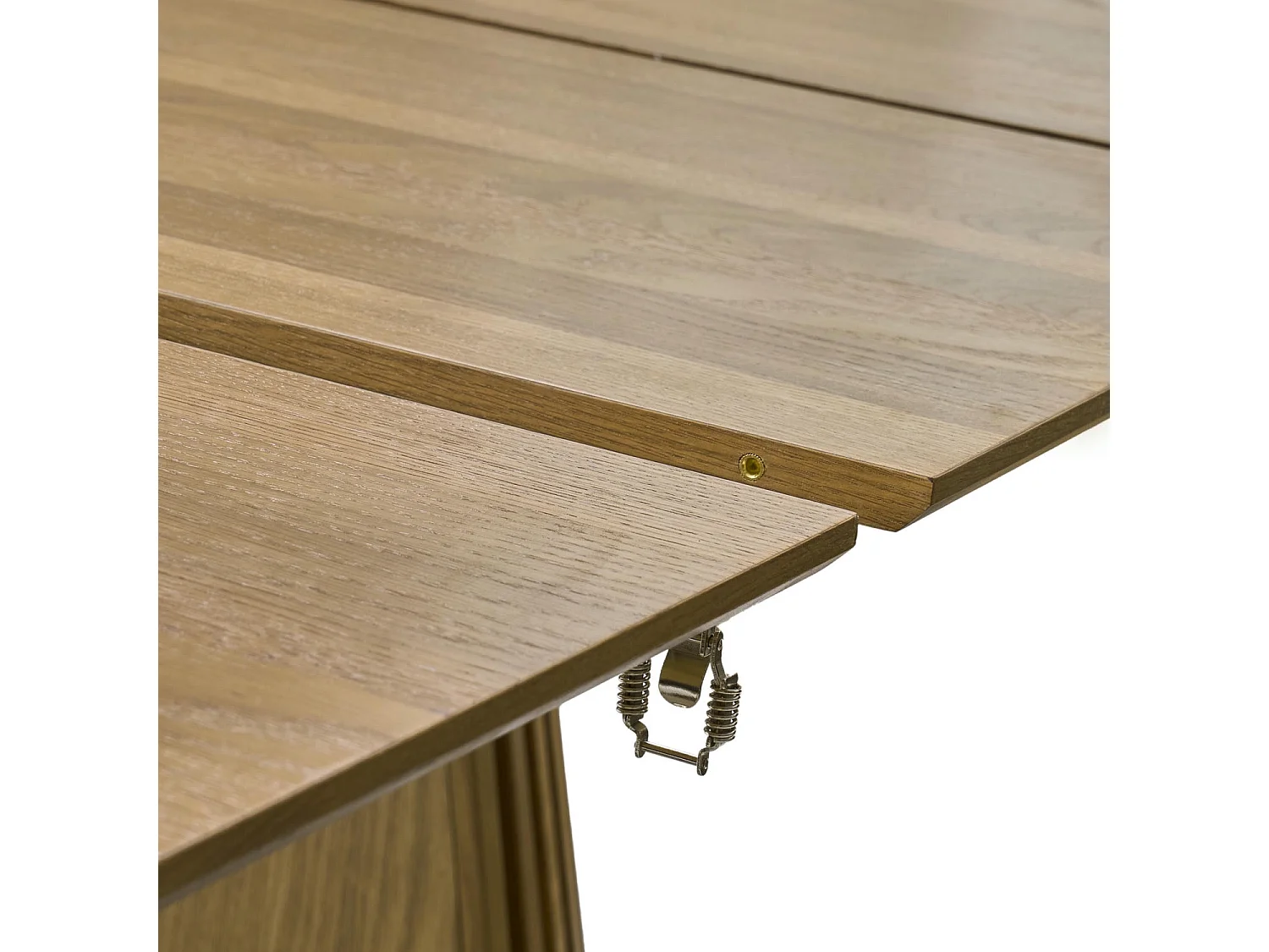 Table à manger extensible Svendborg - Ronde - MDF et placage de chêne - Naturel