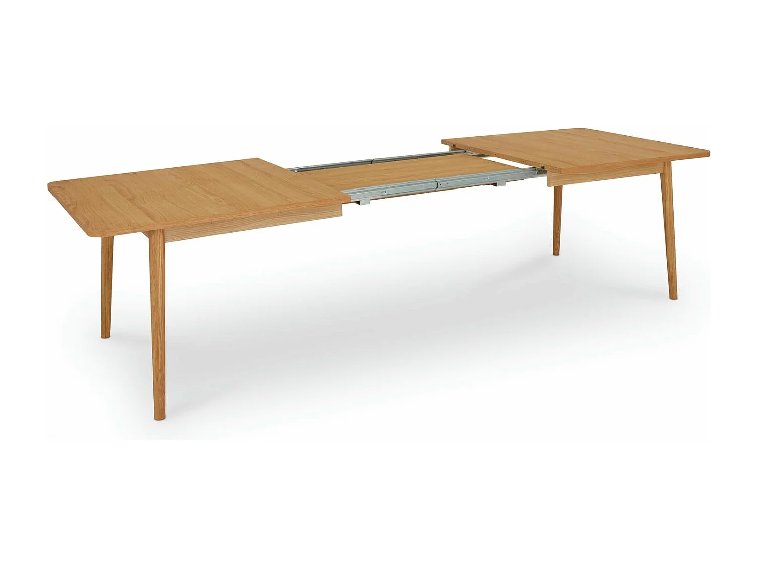 Rechthoekige Uitschuifbare eettafel Nyborg - 6 à 8 personen- MDF & eiken fineer - Natuurlijk olie