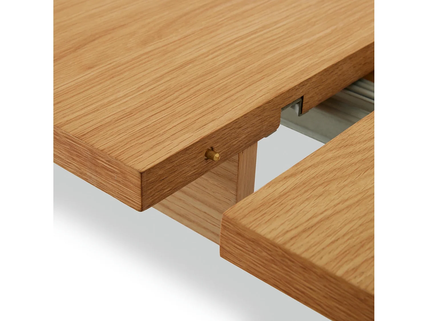 Rechthoekige Uitschuifbare eettafel Nyborg - 6 à 8 personen- MDF & eiken fineer - Natuurlijk olie