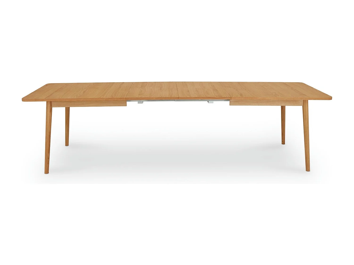 Rechthoekige Uitschuifbare eettafel Nyborg - 6 à 8 personen- MDF & eiken fineer - Natuurlijk olie