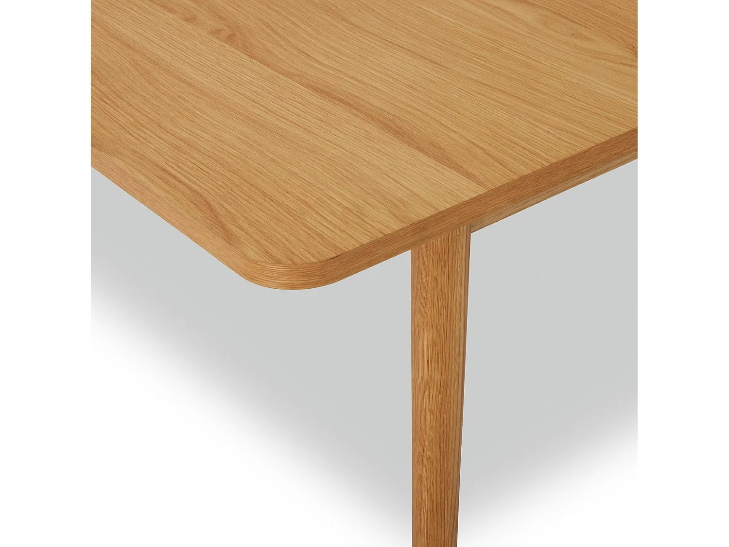 Rechthoekige Uitschuifbare eettafel Nyborg - 6 à 8 personen- MDF & eiken fineer - Natuurlijk olie