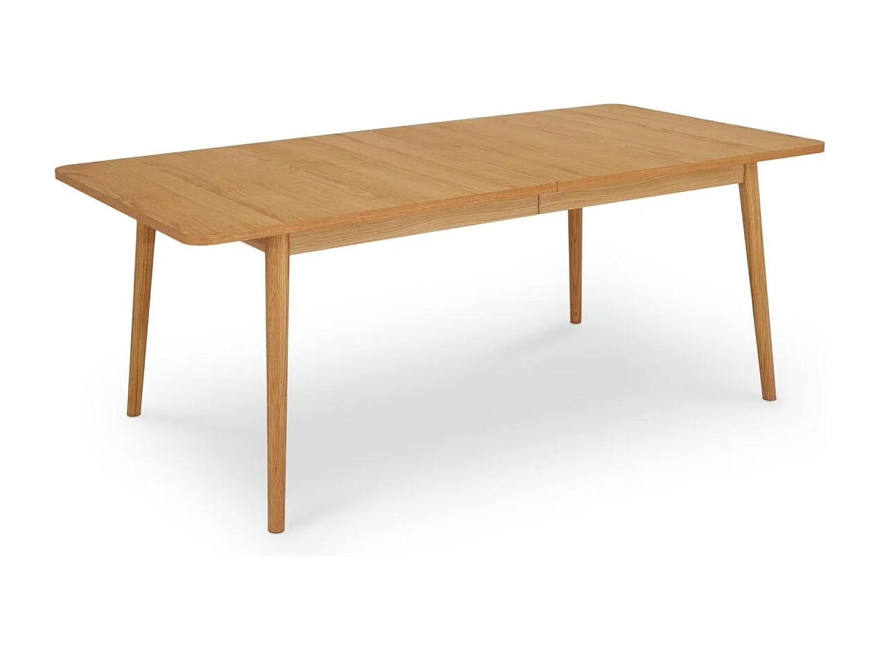 Rechthoekige Uitschuifbare eettafel Nyborg - 6 à 8 personen- MDF & eiken fineer - Natuurlijk olie