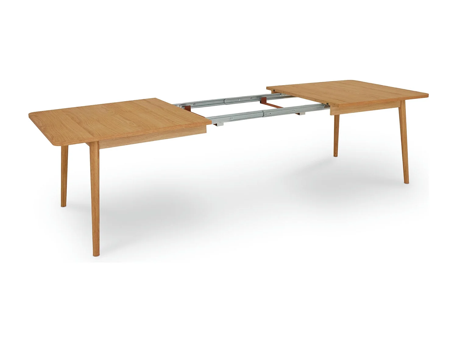 Rechthoekige Uitschuifbare eettafel Nyborg - 6 à 8 personen- MDF & eiken fineer - Natuurlijk olie