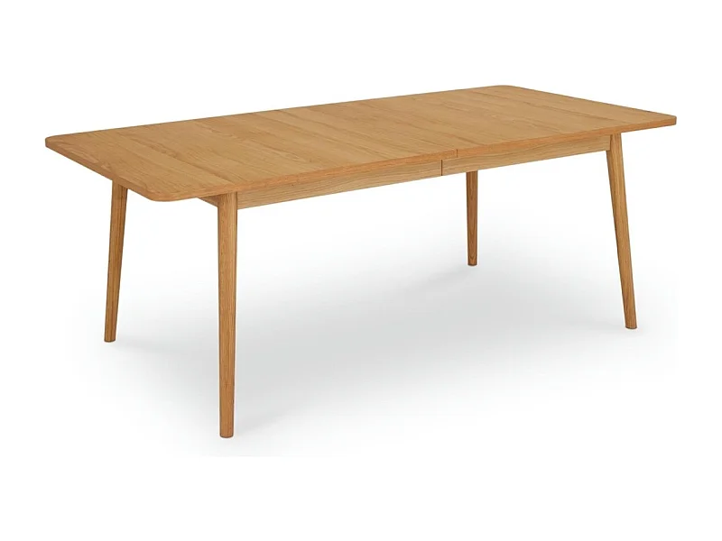 Rechthoekige Uitschuifbare eettafel Nyborg - 6 à 8 personen- MDF & eiken fineer - Natuurlijk olie