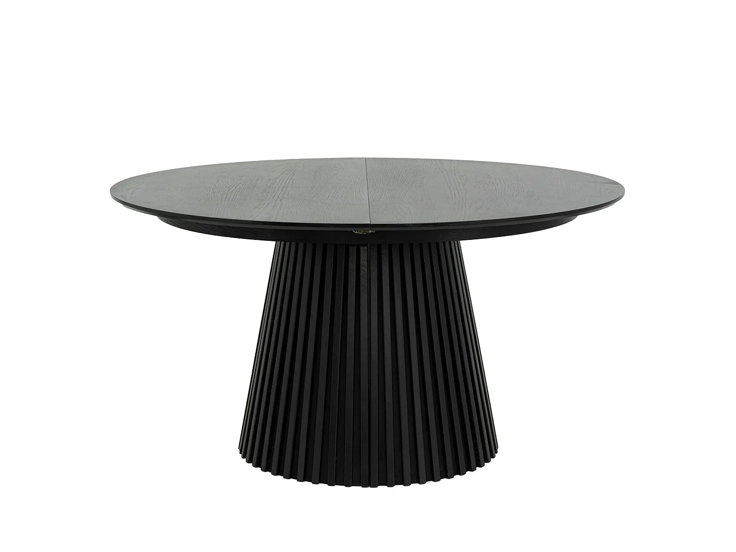 Ronde Uitschuifbare eettafel Svendborg - MDF & eiken fineer - Zwart