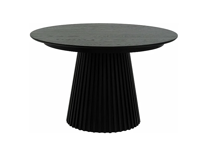 Runder Esstisch Ausziehbar Svendborg - MDF & Eiche - Schwarz