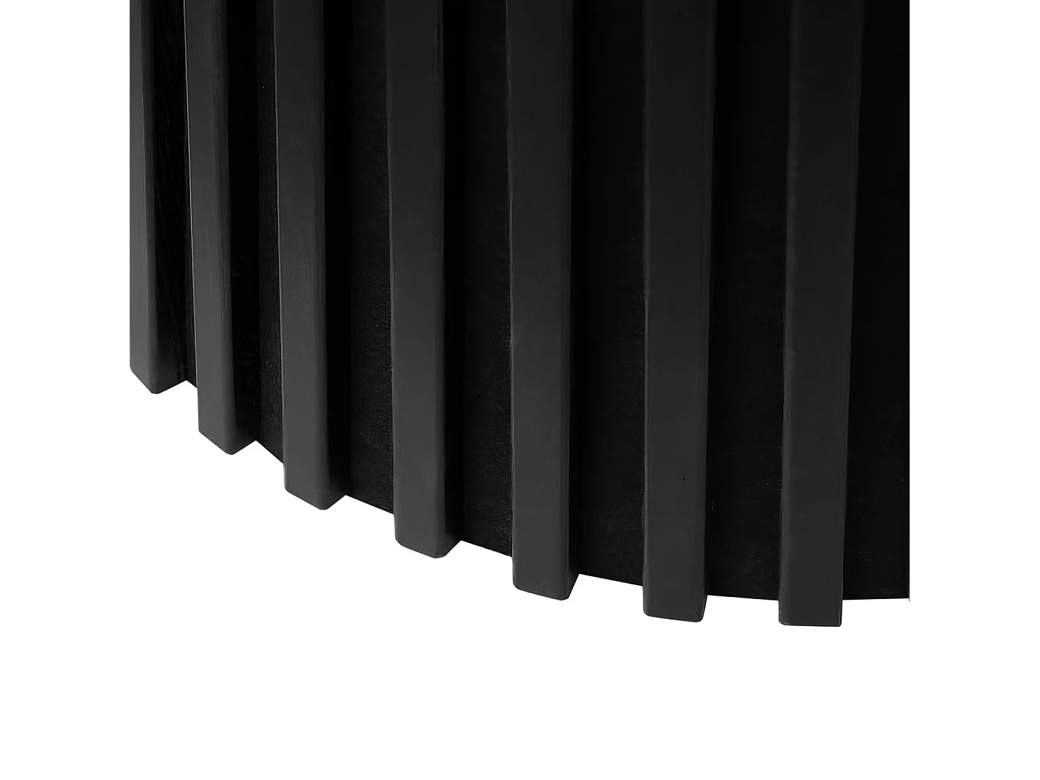 Table à manger extensible Svendborg - Ronde - MDF et placage de chêne - Noir