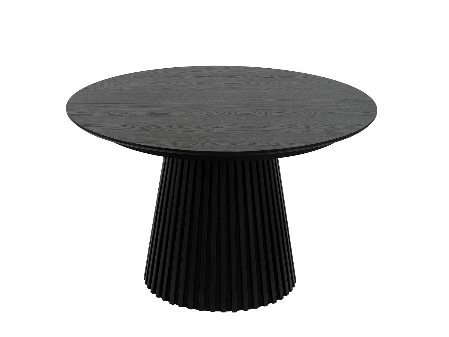 Ronde Uitschuifbare eettafel Svendborg - MDF & eiken fineer - Zwart