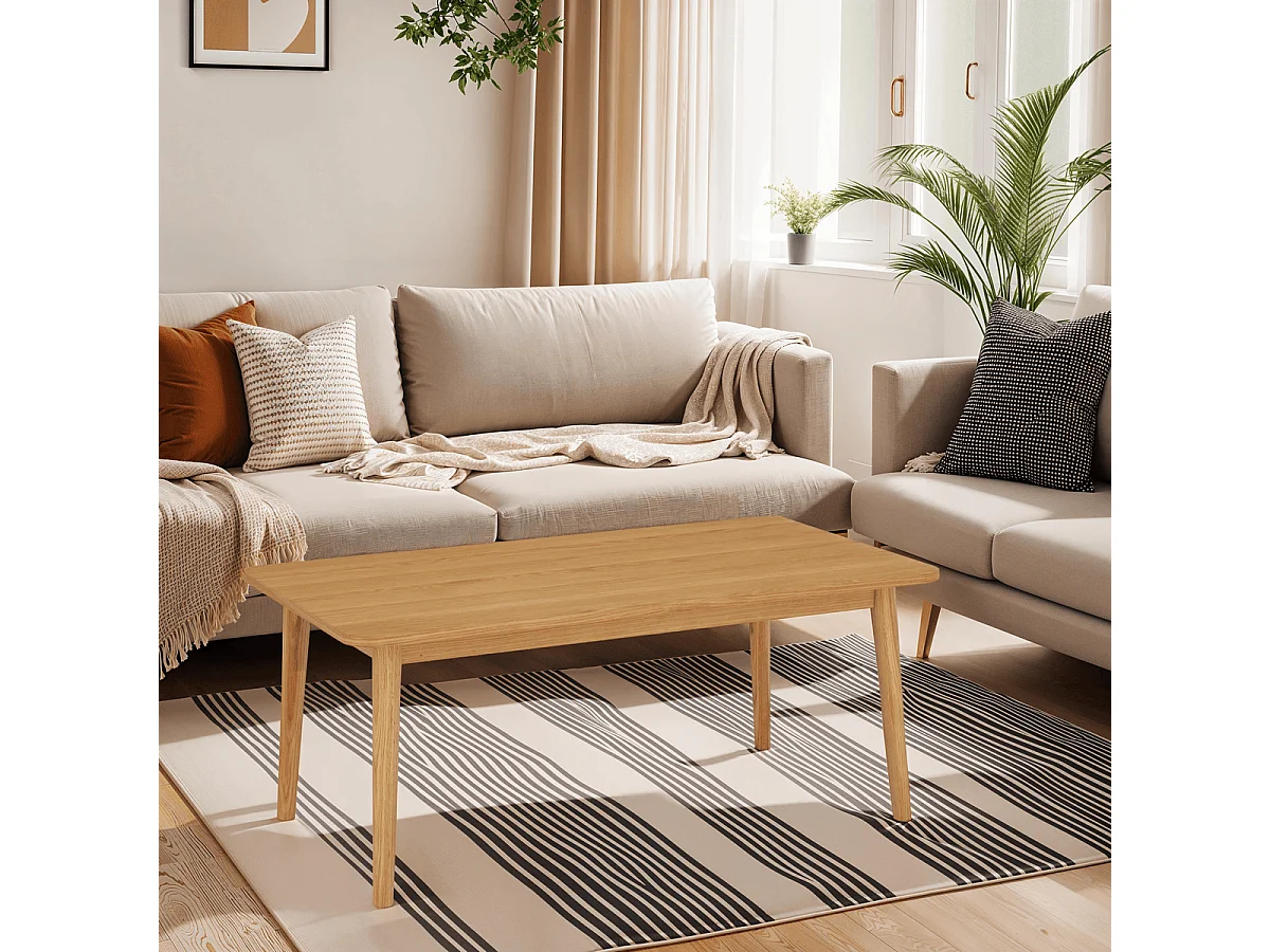 Rechthoekige Salontafel Texas - Massief eikenhout - Naturel