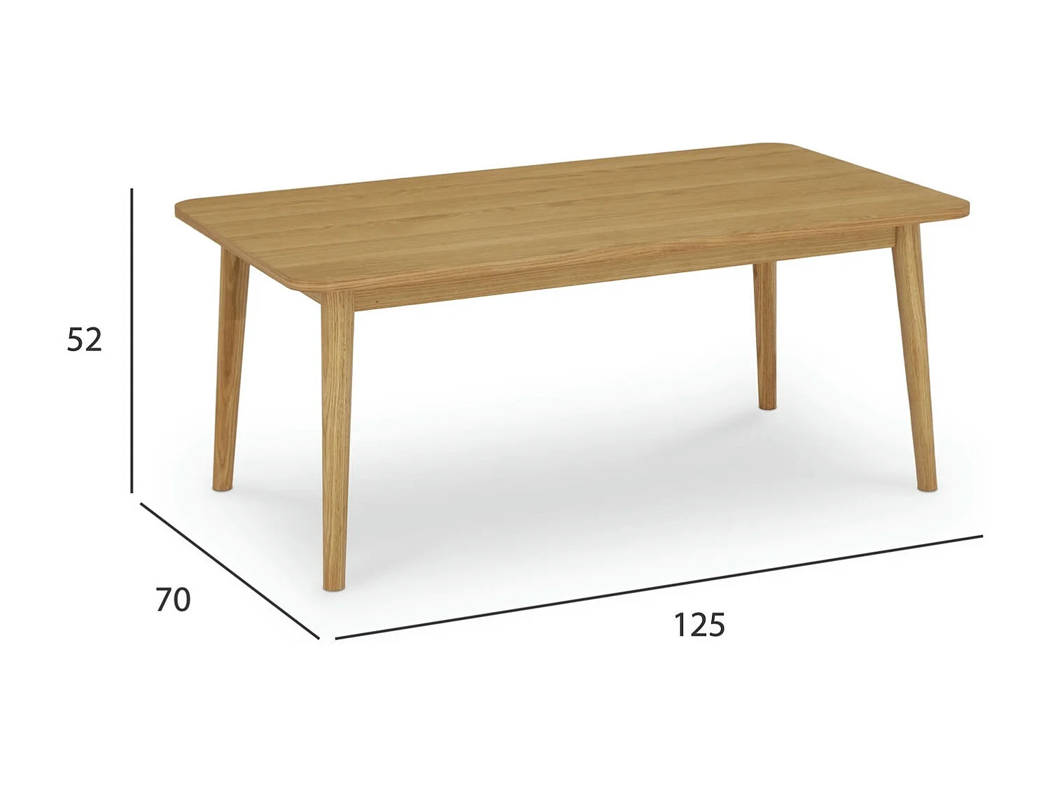 Rechthoekige Salontafel Texas - Massief eikenhout - Naturel