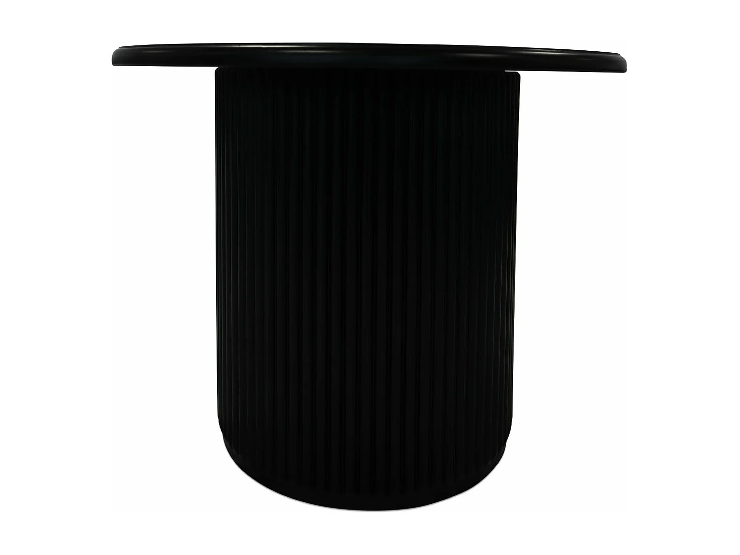 Tavolino rotondo Easy - MDF e marmo - Nero