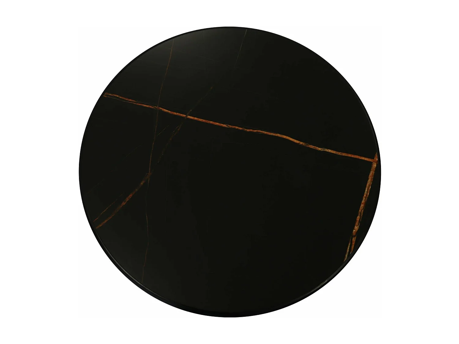 Table basse Easy - Ronde - MDF et marbre - Noir