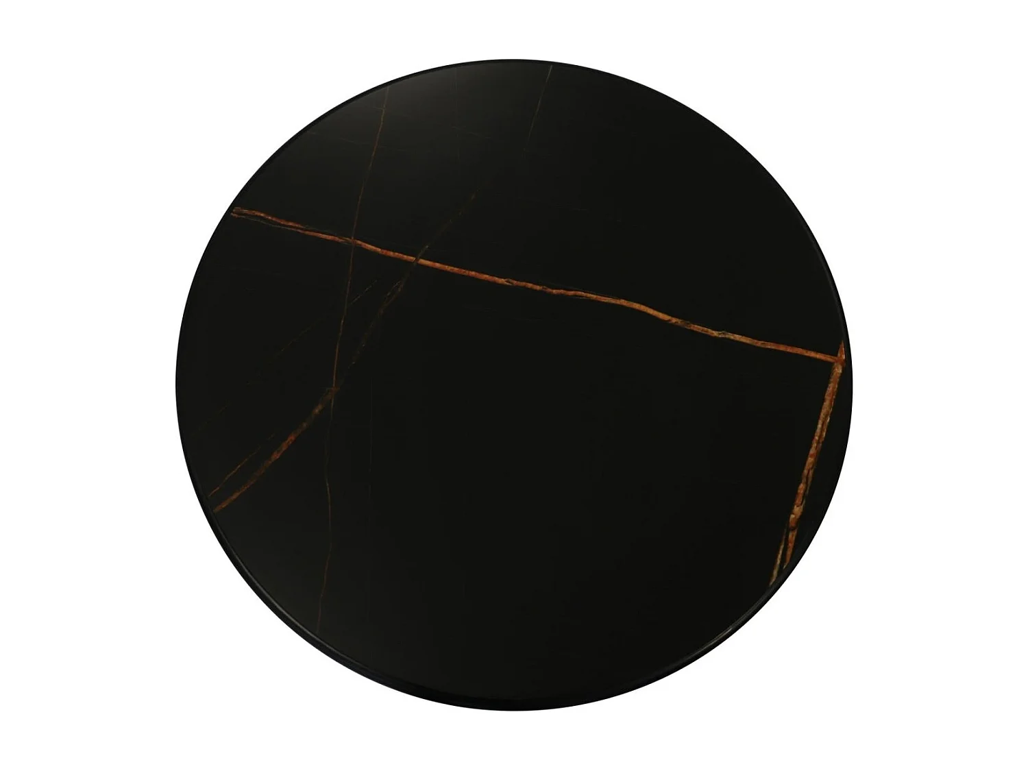 Table basse Easy - Ronde - MDF et marbre - Noir