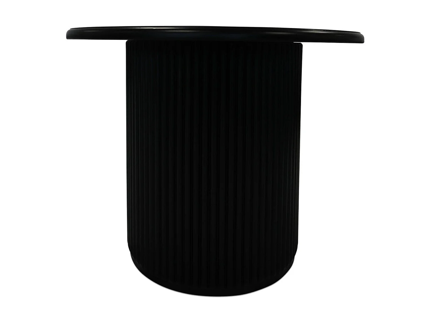 Table basse Easy - Ronde - MDF et marbre - Noir