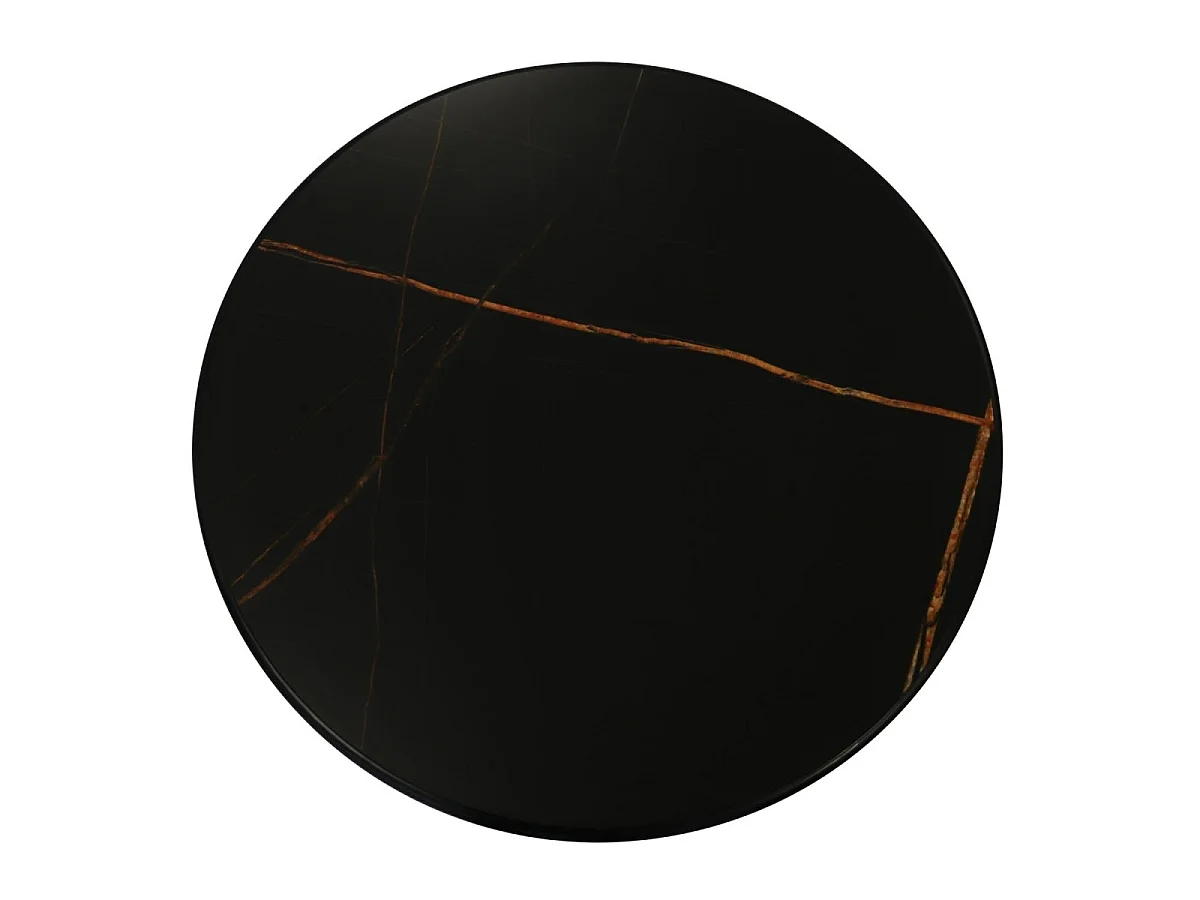 Table basse Easy - Ronde - MDF et marbre - Noir