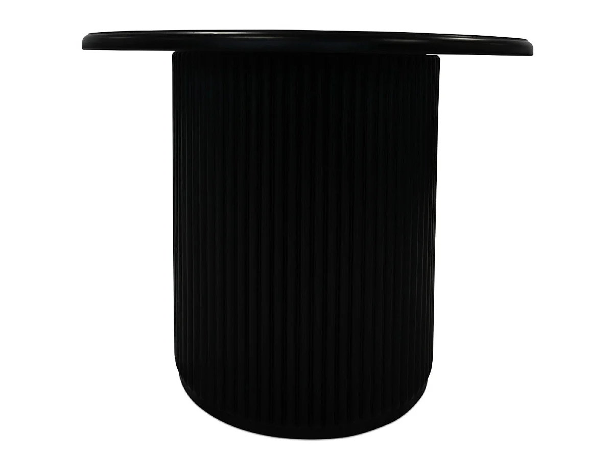 Table basse Easy - Ronde - MDF et marbre - Noir