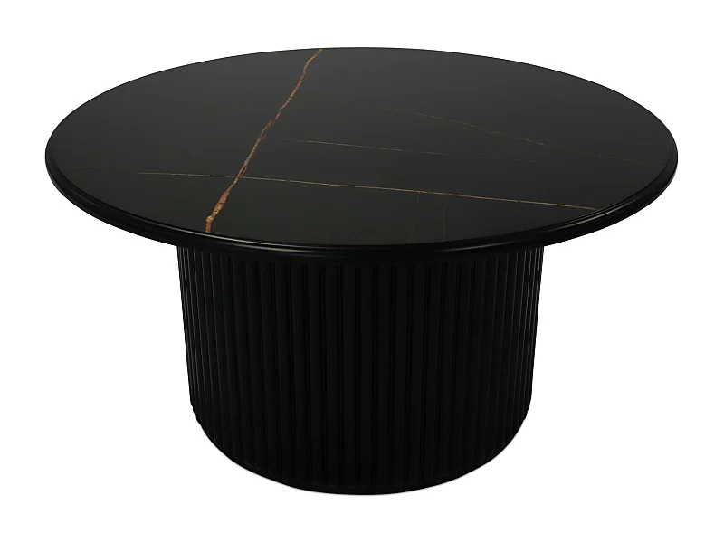 Ronde Salontafel Easy - MDF & marmer - Zwart