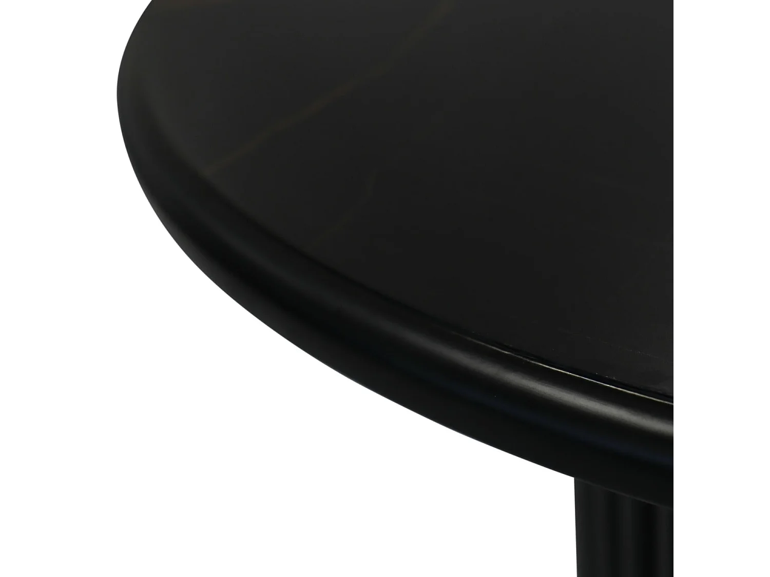 Table basse Easy - Ronde - MDF et marbre - Noir