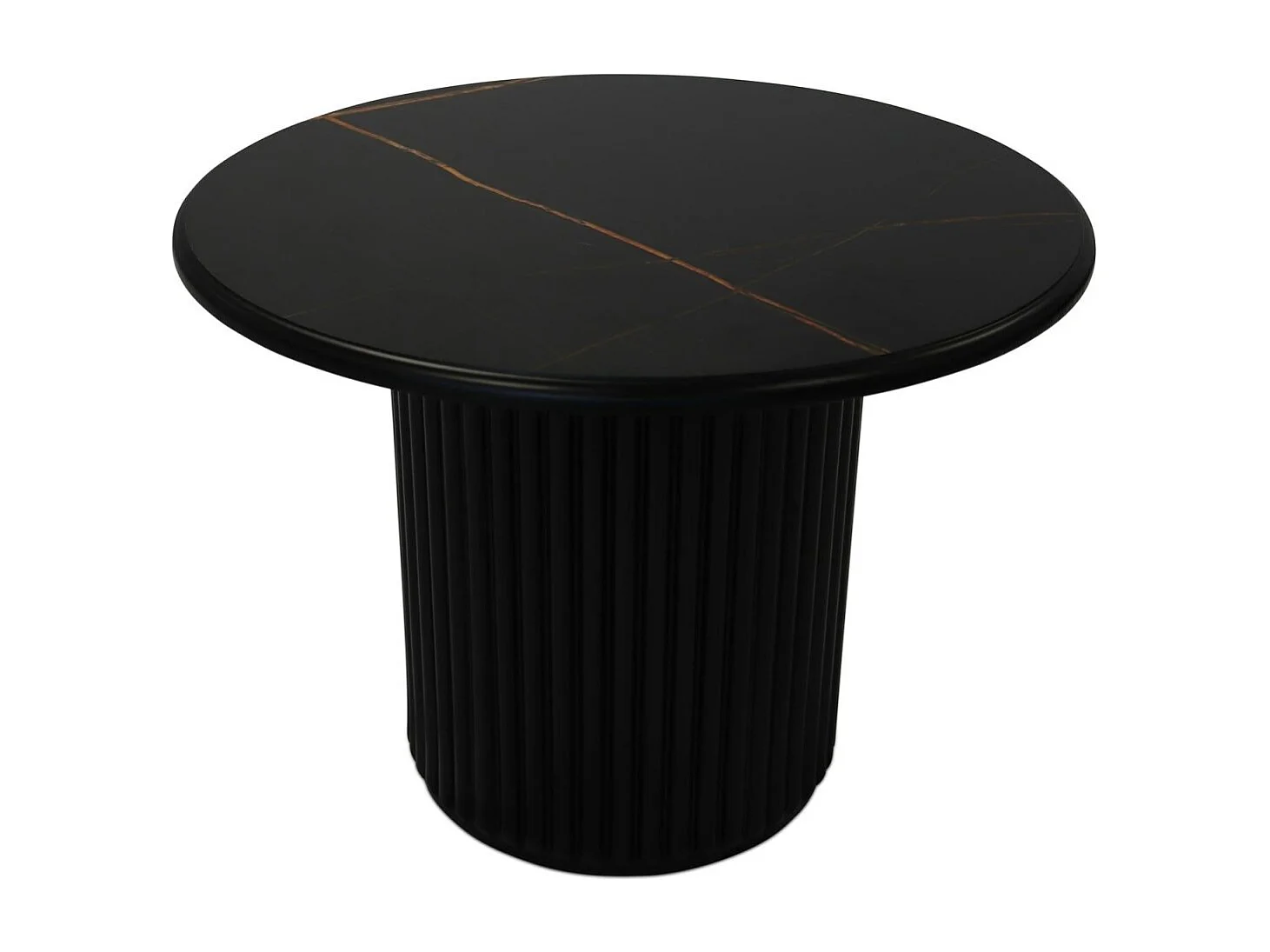 Table basse Easy - Ronde - MDF et marbre - Noir