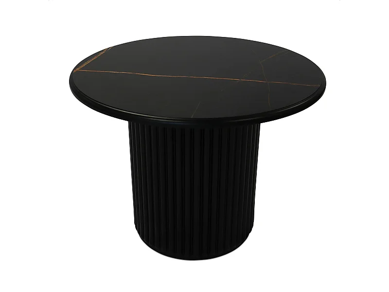 Ronde Salontafel Easy - MDF & marmer - Zwart