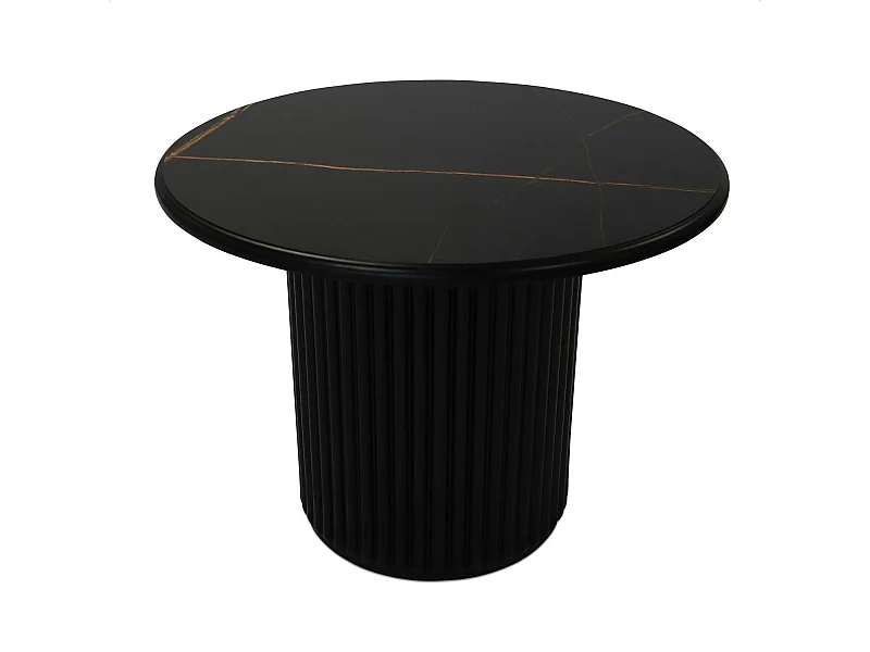 Ronde Salontafel Easy - MDF & marmer - Zwart