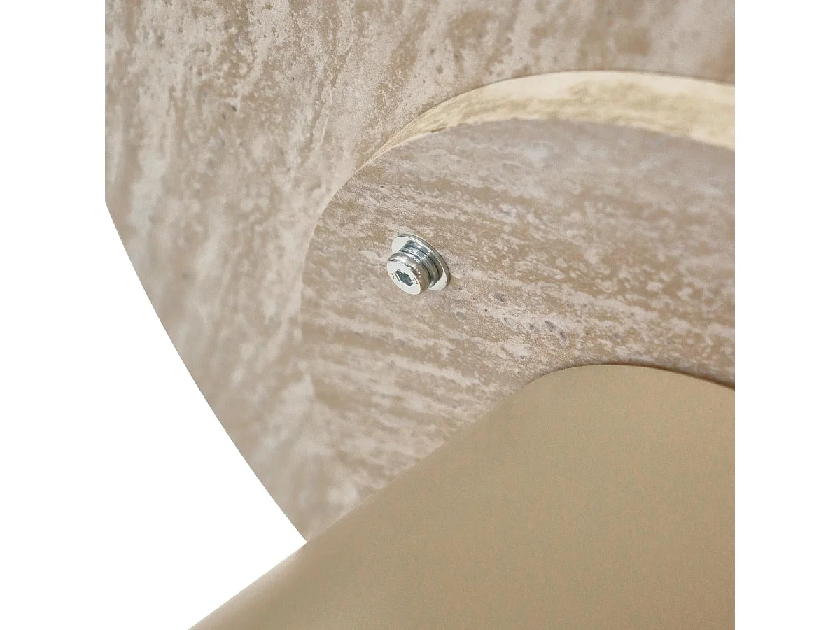 Table basse Tango - Ronde - MDF et travertin - Beige