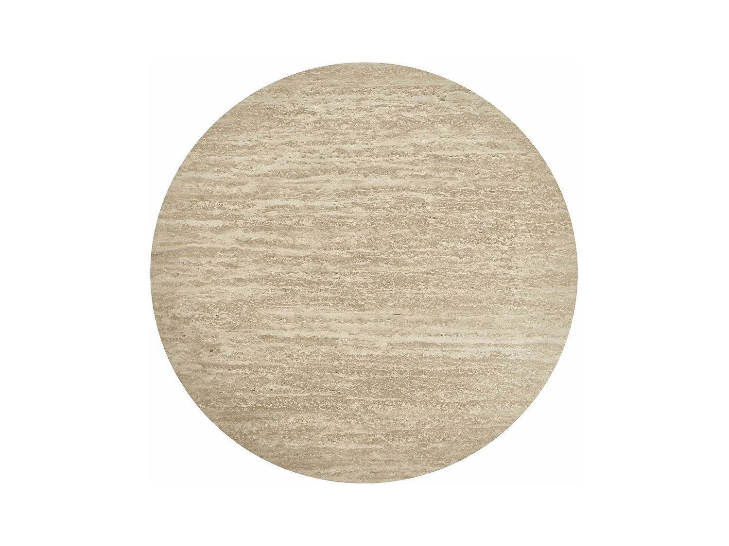 Mesa de centro redonda Tango - MDF y travertino - Beige