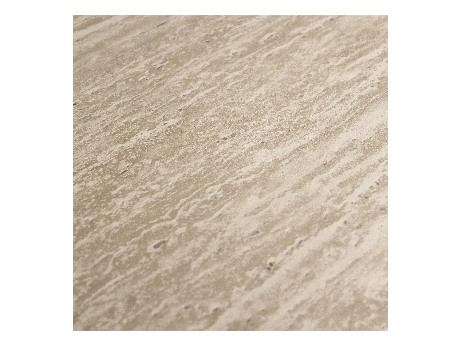 Mesa de centro redonda Tango - MDF y travertino - Beige