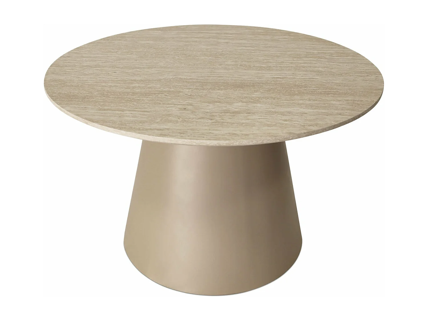 Ronde Salontafel Tango - MDF & travertijn - Beige