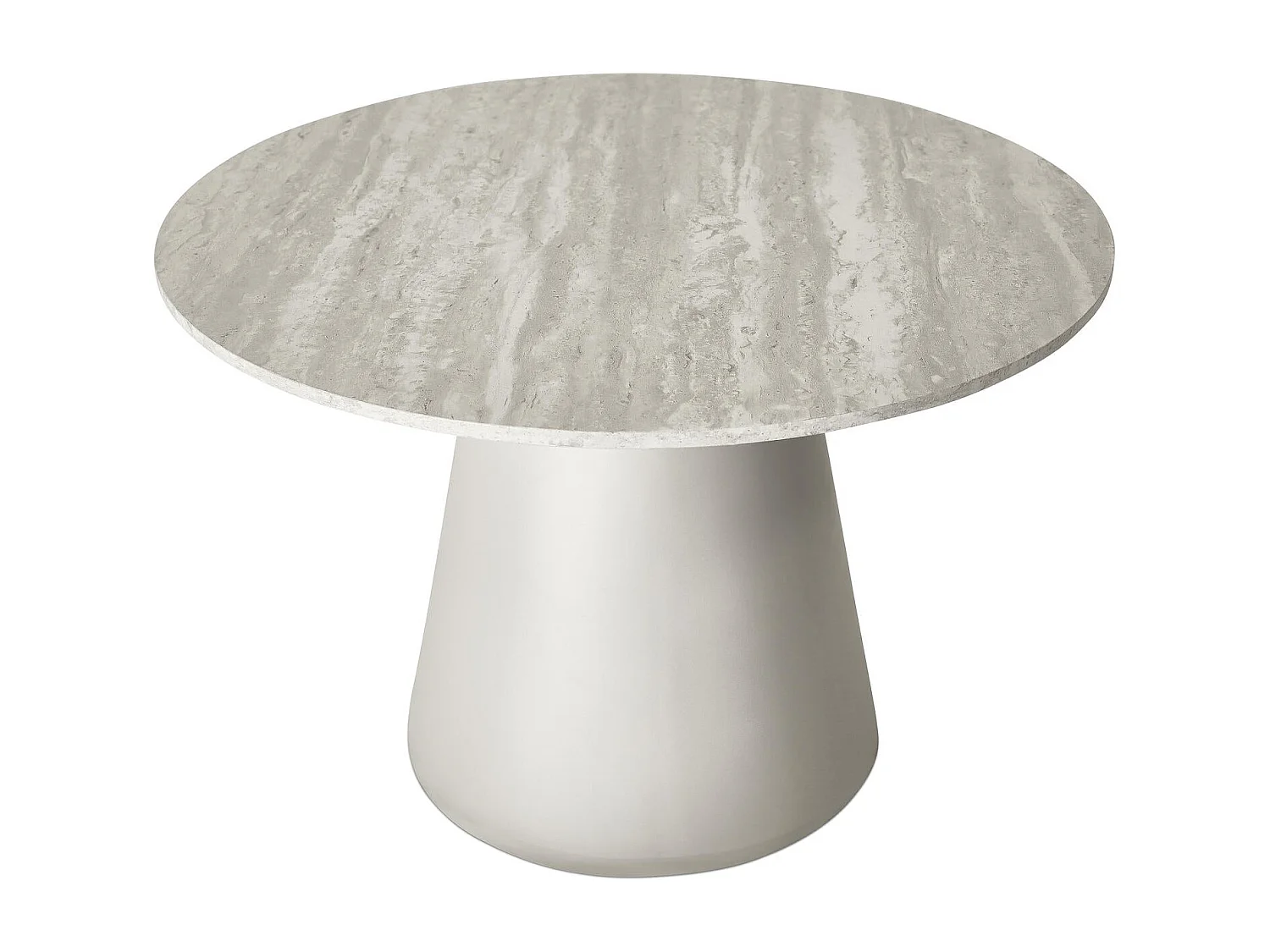 Runder Couchtisch Tango - MDF & Travertine - Grau