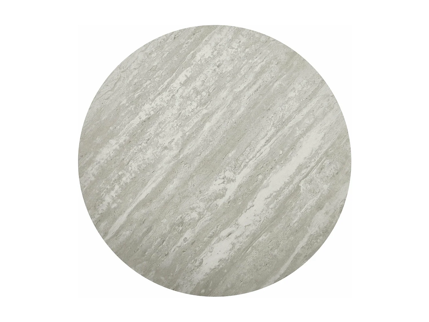 Table basse Tango - Ronde - MDF et travertin - Gris