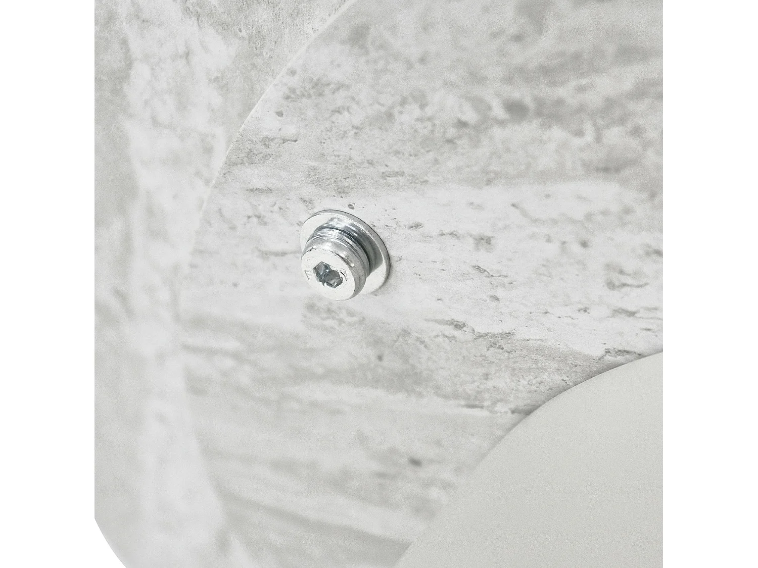 Table basse Tango - Ronde - MDF et travertin - Gris