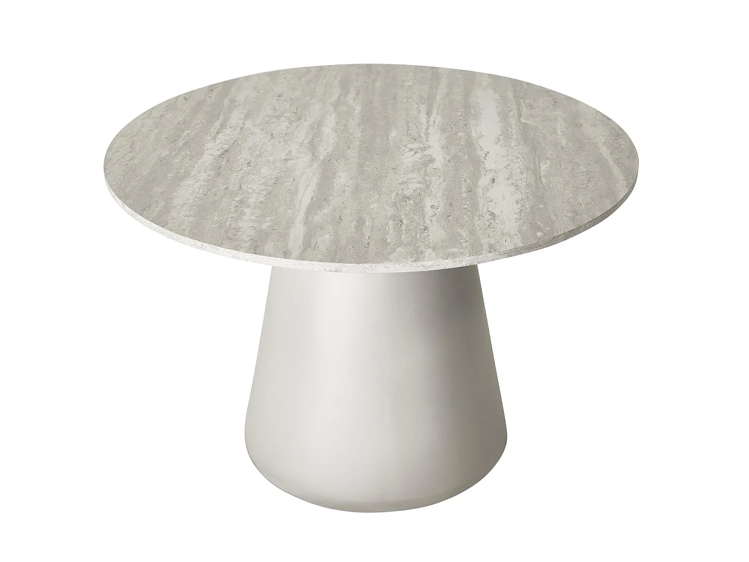 Table basse Tango - Ronde - MDF et travertin - Gris