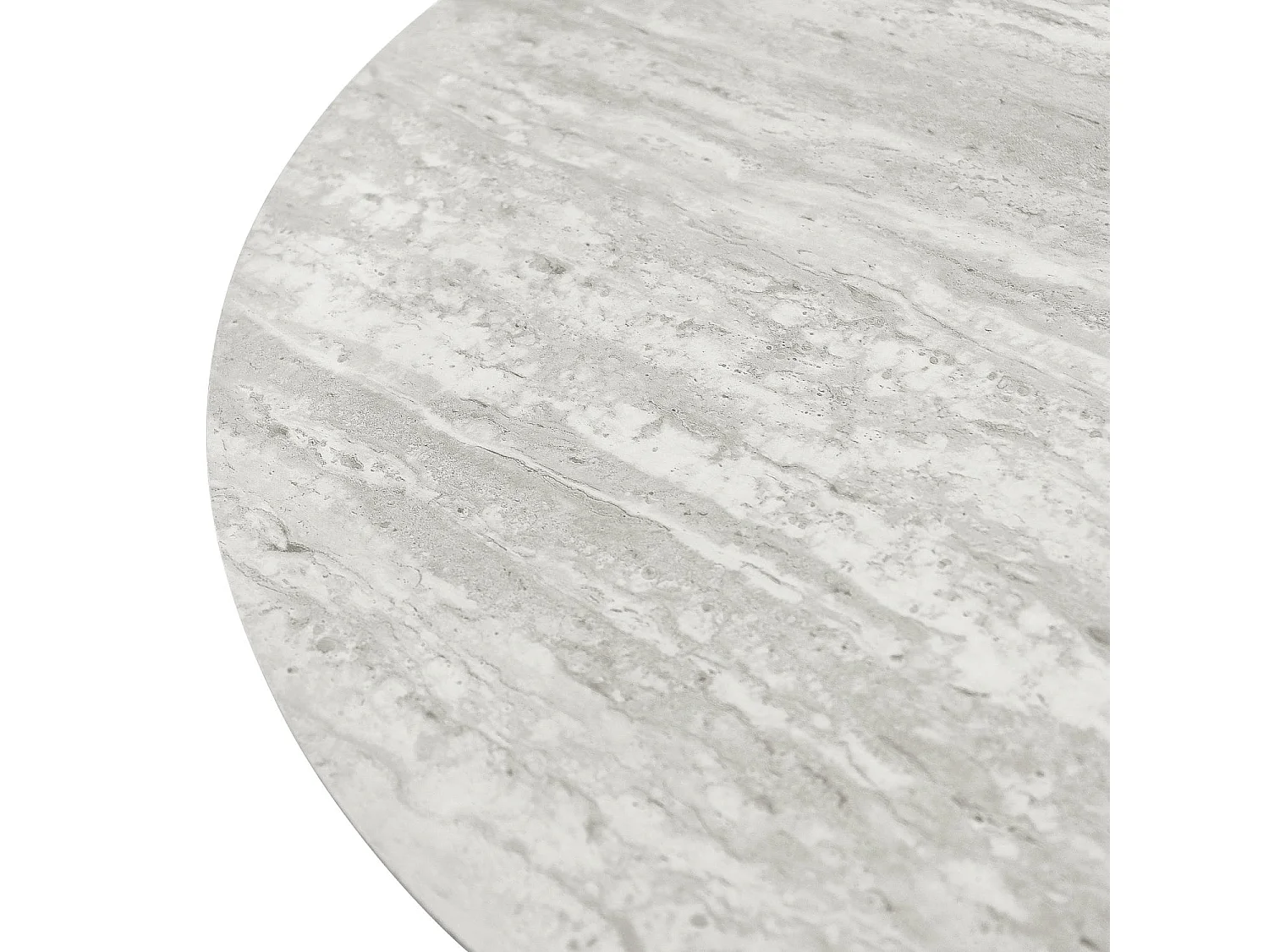 Table basse Tango - Ronde - MDF et travertin - Gris