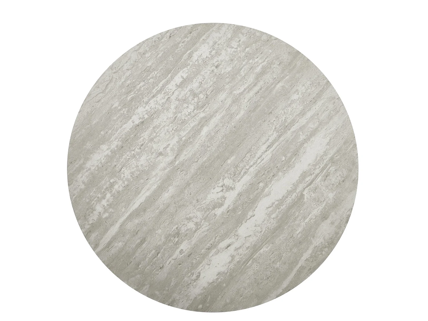 Table basse Tango - Ronde - MDF et travertin - Gris