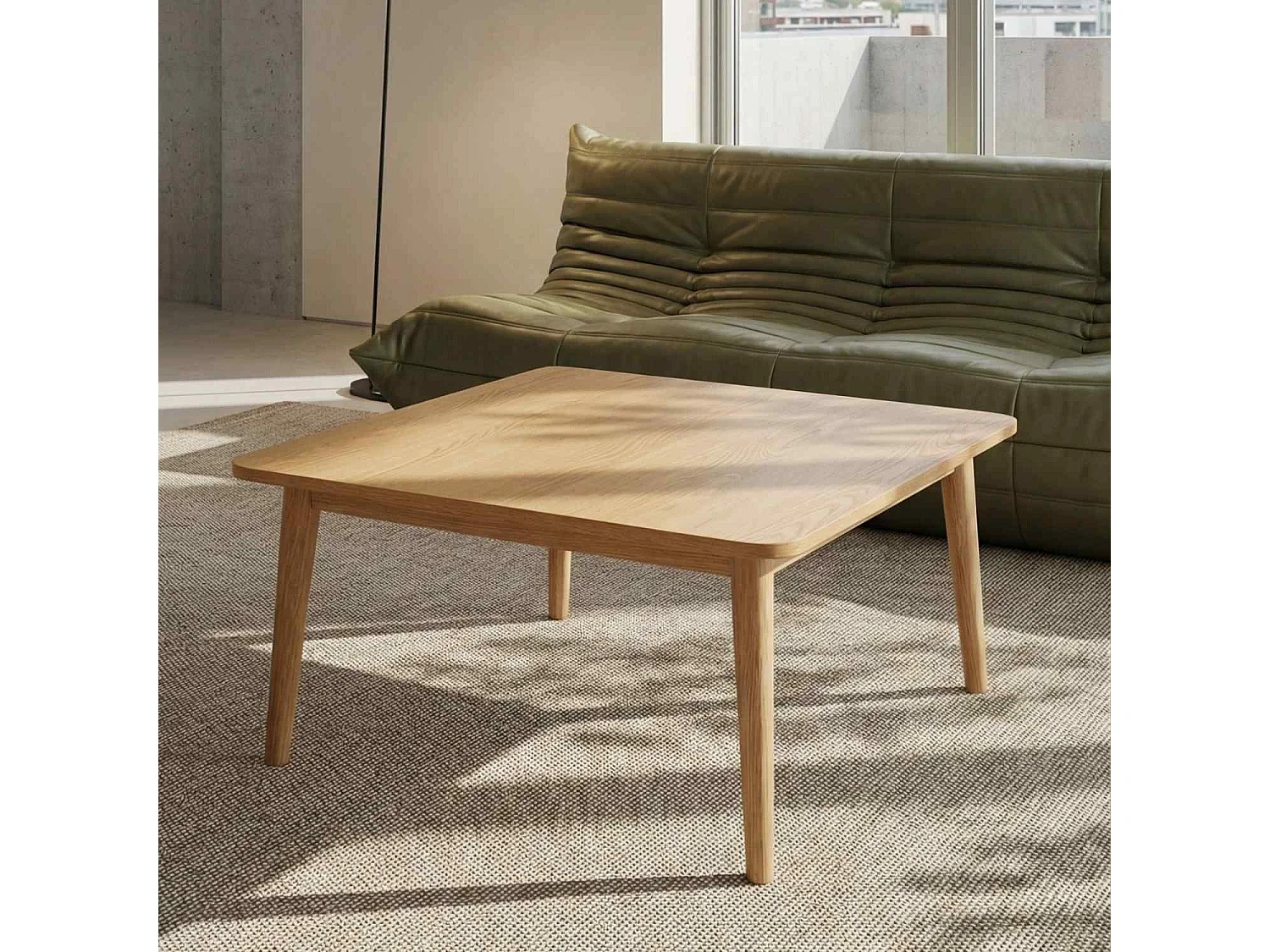 Table basse Nyborg avec Carrée et - Chêne massif et - huile naturelle