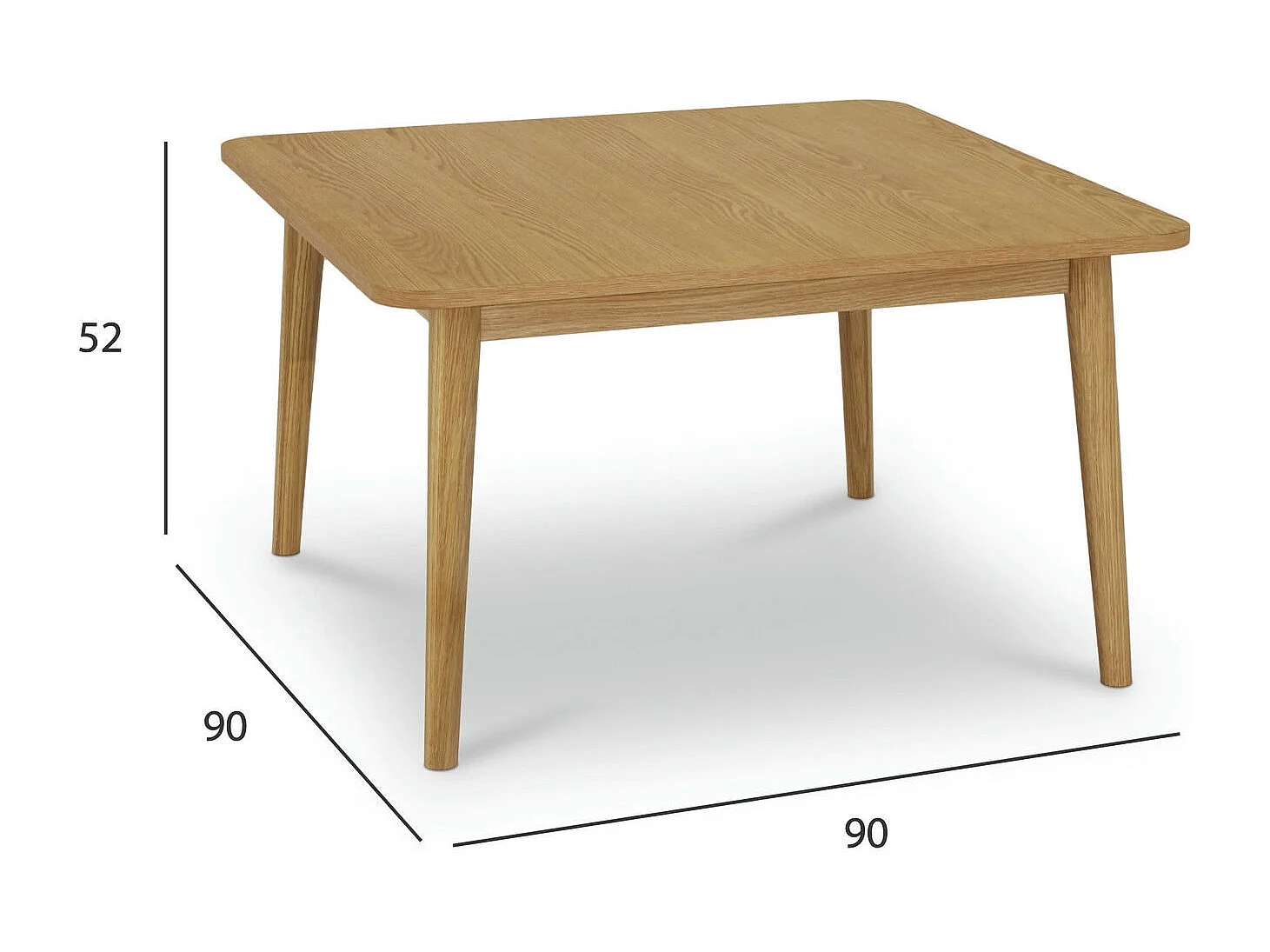 Table basse Nyborg avec Carrée et - Chêne massif et - huile naturelle