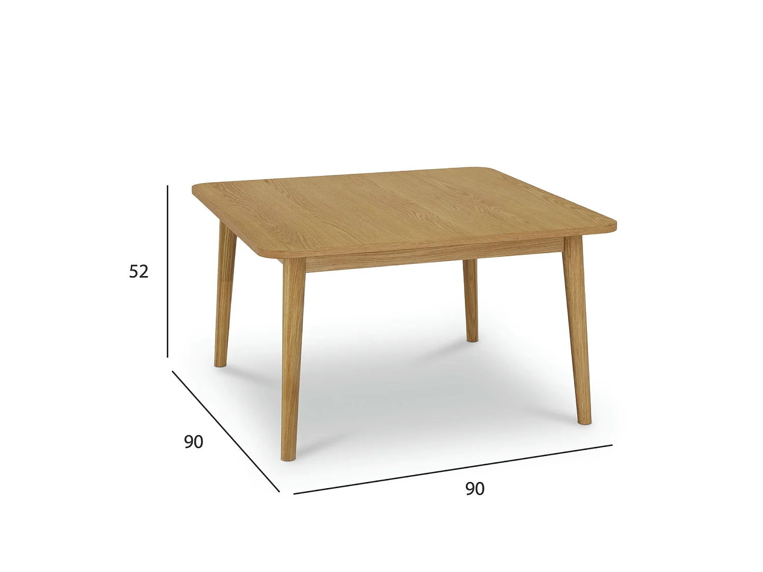 Table basse Nyborg avec Carrée et - Chêne massif et - huile naturelle