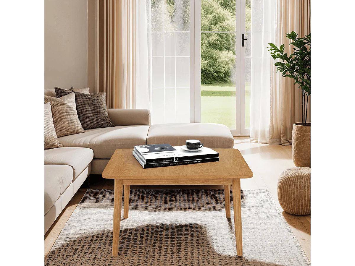 Table basse Nyborg avec Carrée et - Chêne massif et - huile naturelle