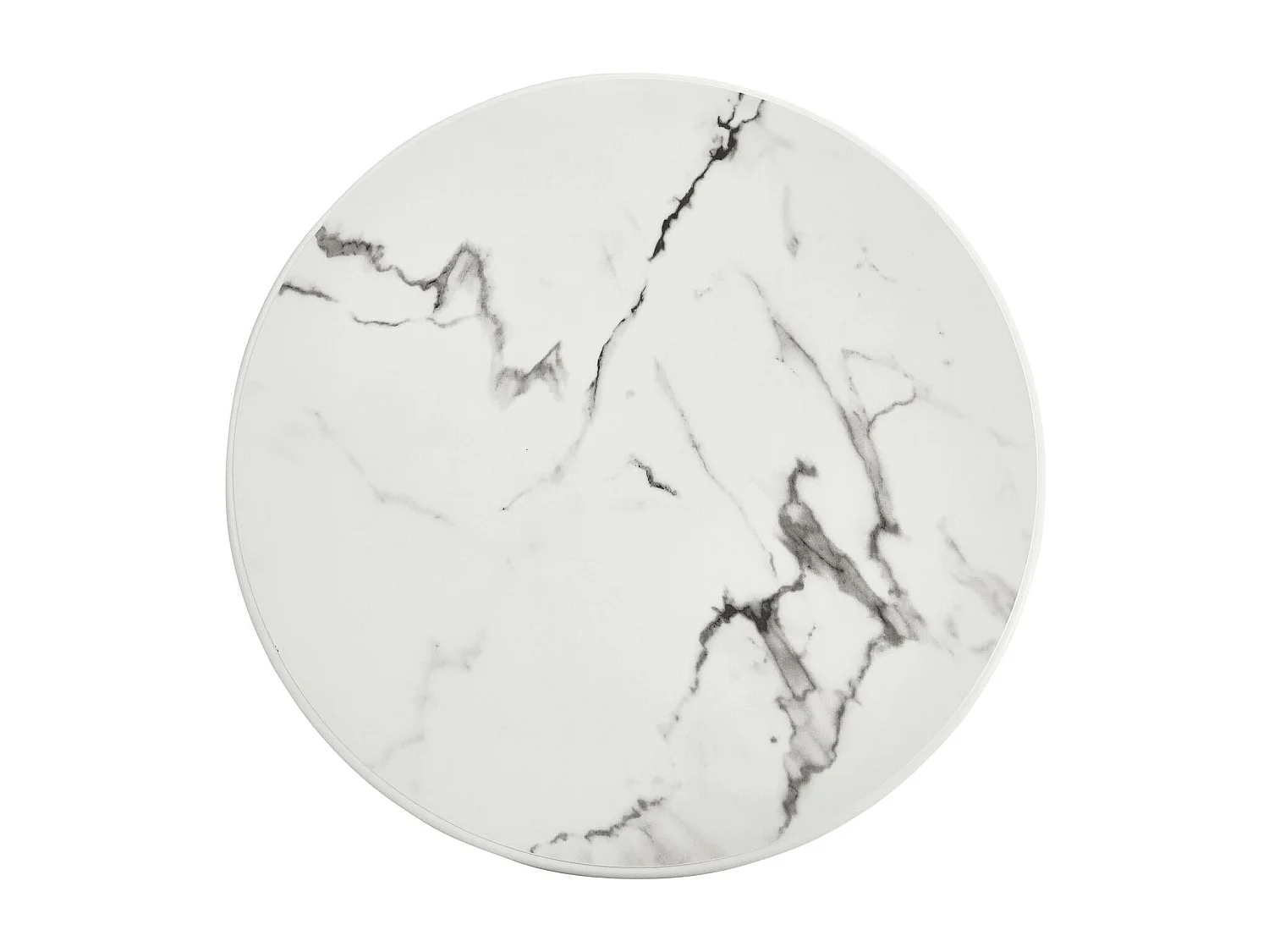 Runder Couchtisch Easy - MDF & Marmor - Weiß